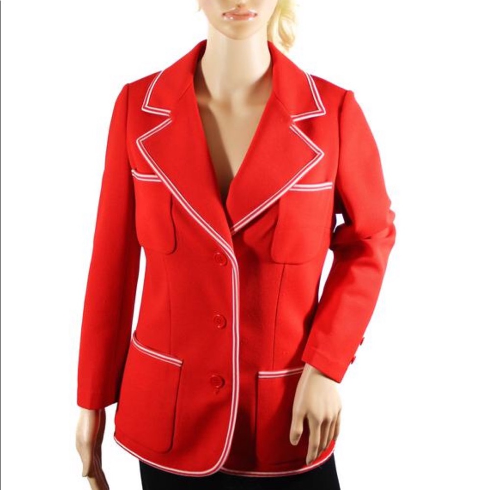 Vintage 1970s Butte Knit Red Blazer